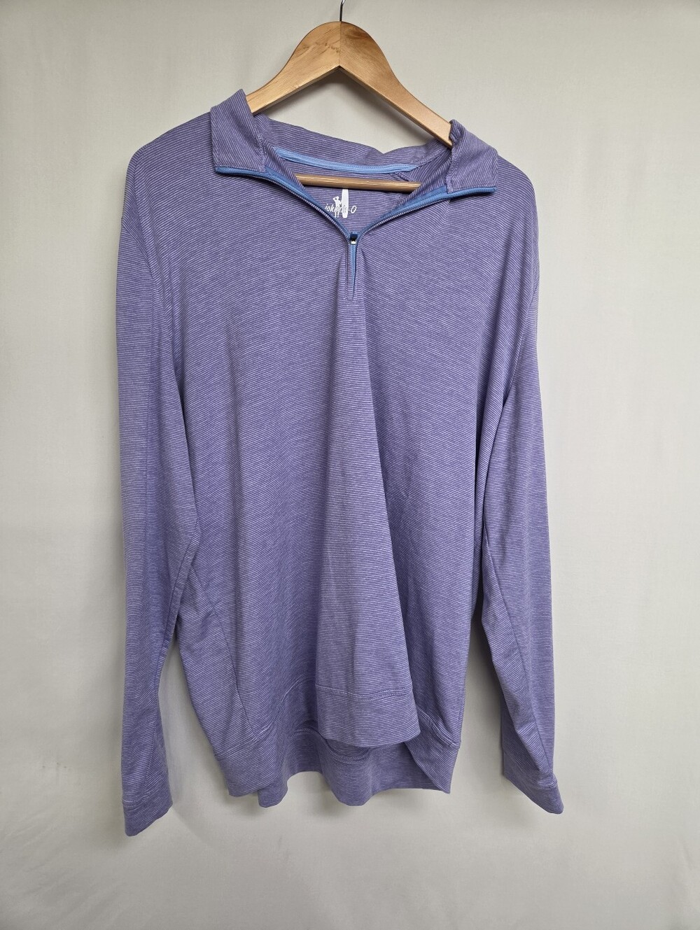 Johnnie-O Vaughn Striped 1/4-Zip Pullover Mens Xlarge Stretch Zurich Logo